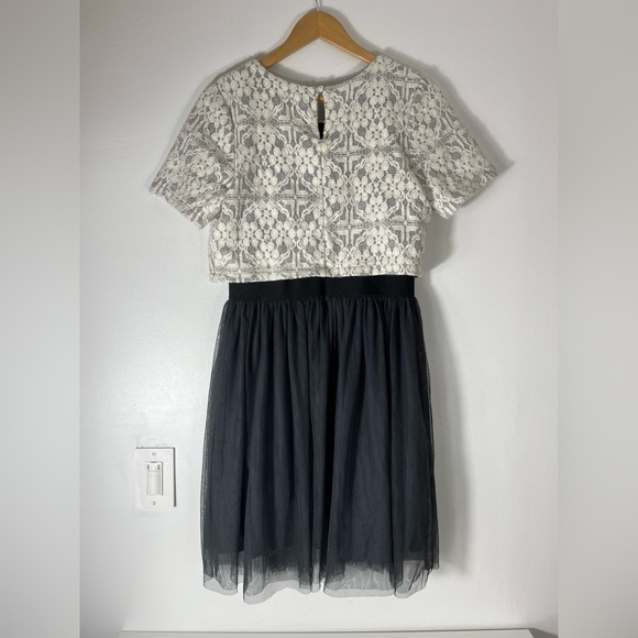 Weston Anthropologie Lace Gray Tulle Skirt  Babydoll Dancer Dress Womens Medium - Picture 4 of 9